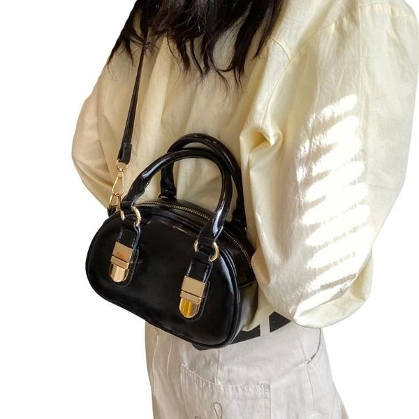 Сумки на плечо Корейская сумка через плечо для женщин Сумочка из искусственной кожи Боулинг
