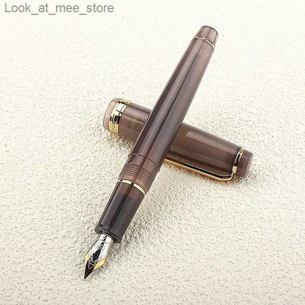 Fountain Pens Fountain Pens Jinhao 82 Yeni Şeffaf Renk Ofisi Öğrenci Okul Kırtasiye Malzemeleri Fine Nickel Fountain Pen Q240314