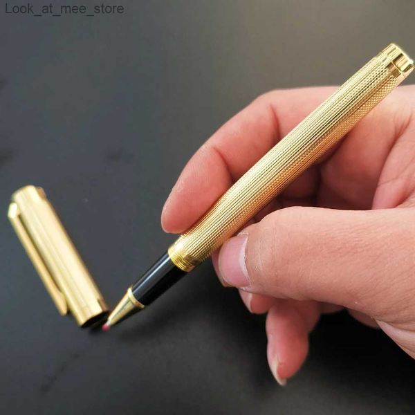 Penne stilografiche Penne stilografiche Lusso Oro Placcatura argento Penna a sfera in metallo Ufficio Scuola Stazionario Affari Firma Penne a sfera Regalo dell'hotel Q240314