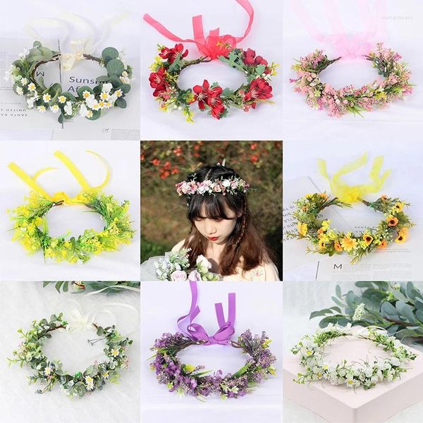 Accessori per capelli Corona di castoni per matrimoni Fascia per capelli per ragazza Donna Fascia per capelli floreale Festival di primavera Po Spara diademi Copricapo di moda