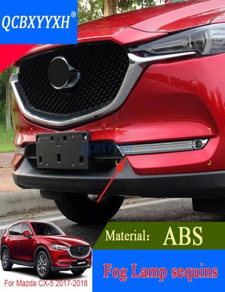 QCBXYYXH CarStyling 2 peças ABS frente luz de neblina guarnição capa para Mazda CX5 2017 2018 lâmpada de neblina traseira externa lantejoulas acessórios 7206092