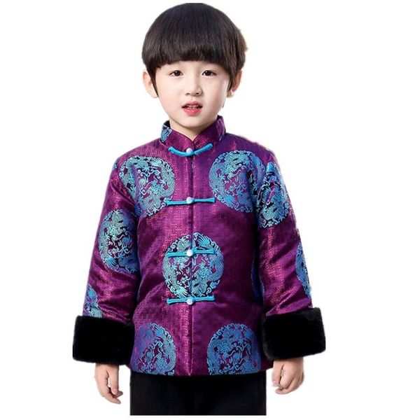 Pile Ragazzi Costume tradizionale cinese Cappotto Abbigliamento Bambini Giacca trapuntata Vestito per bambini Boy039s Capispalla Tang Suit Top Hanfu5257300