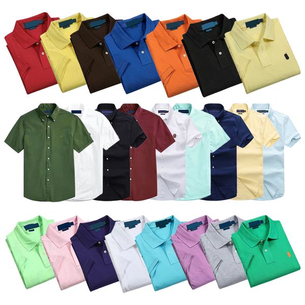 Herren-Designer-Polohemden, kleine Pony-Ralph-Herren-Kurzarm-T-Shirts aus Baumwolle, Business-Polohemden von Laurence, Freizeit-Oberteile, Pferde-Krokodil-Stickerei, Kleidung, Stoff-Buchstaben-Polo