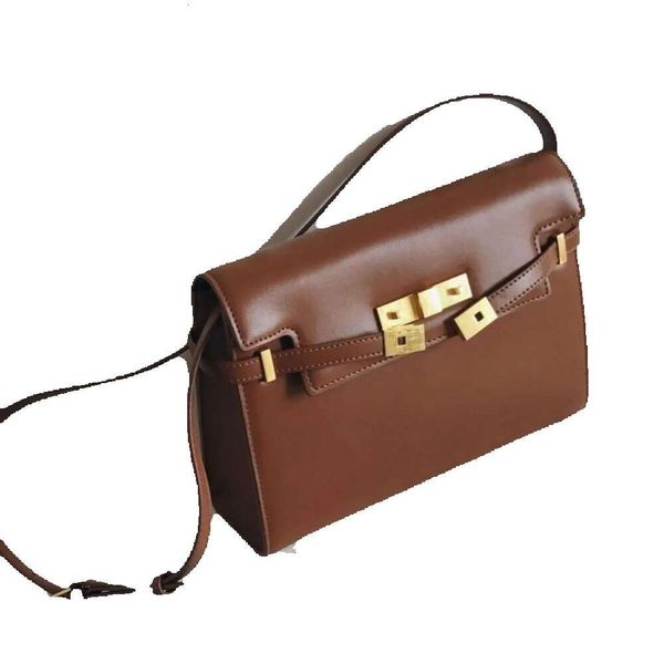 7A Alta Qualidade Couro Genuíno Manhattan Womens Designer Bolsa Mulheres Bolsas De Ombro Banhado A Ouro Fivela Flap Messenger Bag Alta Qualidade Moda B Ag