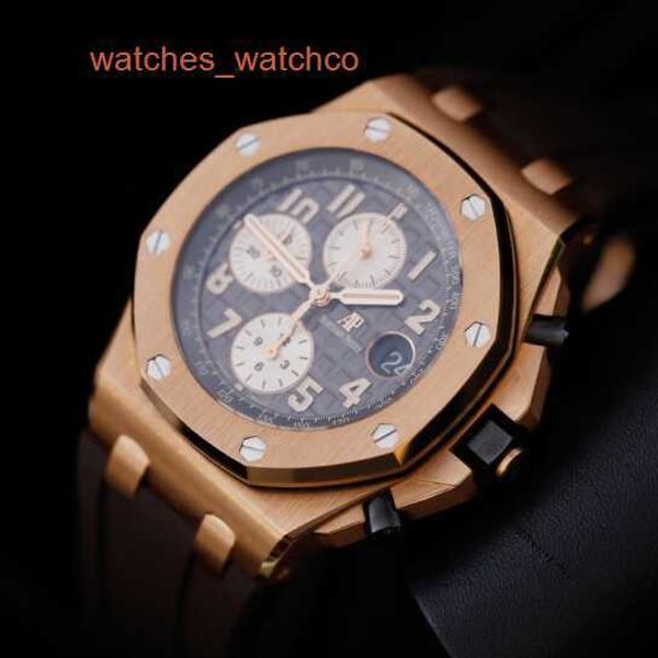 AP Watch Коллекция роскошных часов Royal Oak Offshore 26470OR Elephant Grey Мужские часы из розового золота 18 карат Автоматические механические швейцарские часы Роскошный калибр 42 мм