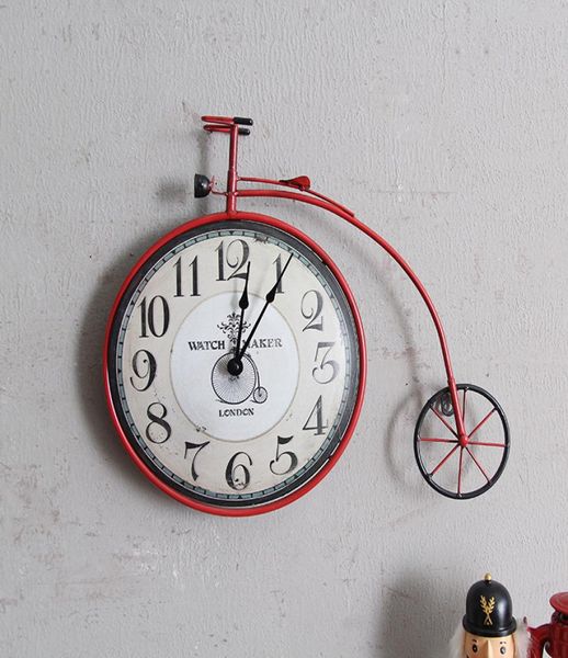 Vintage creativo bicicletta economico orologio da parete murale personalità decorativa design bici orologio appeso ciclo retrò ornamento decorazioni per la casa3362972