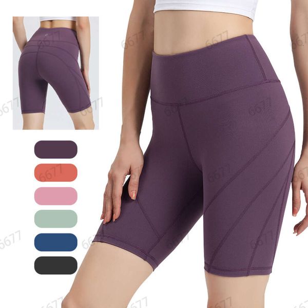 Lauf-Yoga-Hose im Sport-Stil, doppelseitig gebürstete Slim-Fit-Mittelhose, hohe Taille, elastische Outdoor-Sport-Caprihose für Damen