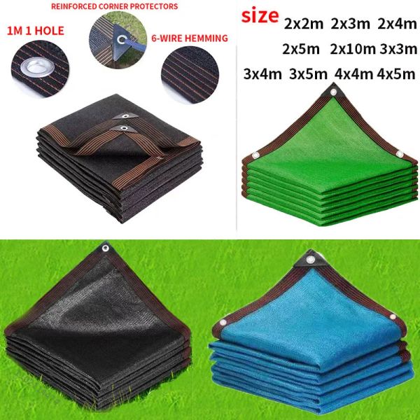 Reti 12PIN Nero Parasole Netto Ombreggiatura 80 ~ 90% Copertura per serra per piante Recinzione in rete Schermo per la privacy Giardino Capannone per esterni AntiUV