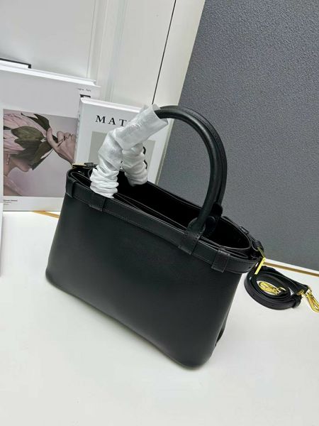 Borse firmate Cintura in pelle di vitello Borsa doppia 1BA418 Colori bianco e nero Borse tote Manico superiore Borsa tascabile con cerniera a due strati Borsa shopping moda donna