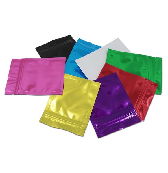 Bolsas de embalagem coloridas de folhas de folha de mylar folhas de papel alumínio, alumínio, bolsas de armazenamento de alumínio de alumínio com vedação automática