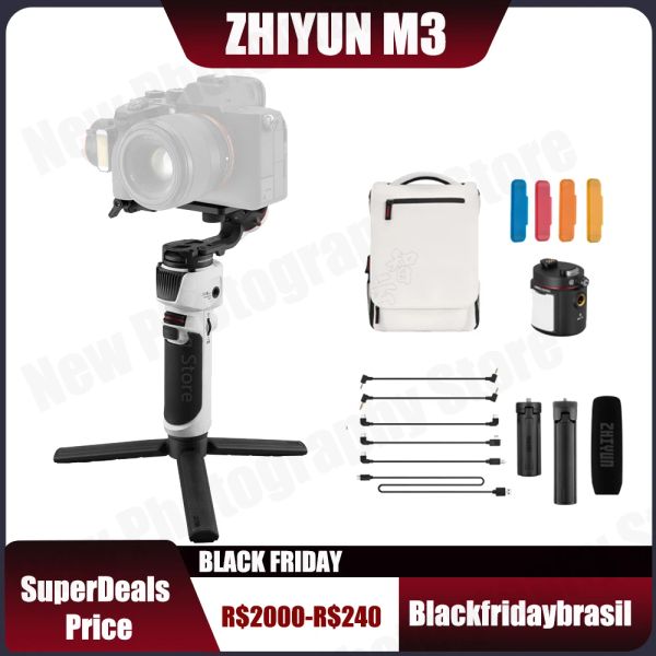 Heads Zhiyun Crane M3 Allinone 3axis Gimbals Aynasız Kompakt Aksiyon Kameraları için Elde Taşınır Telefon Akıllı Telefonlar İPhone 11