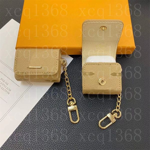 Borsa a catena di design di lusso Custodie per AirPods per 1 2 3 Airpod Pro 2 3 4 5 6 Nuova custodia Stampa Auricolare Pacchetto Gancio Chiusura Portachiavi Anti smarrimento Auricolare Shell