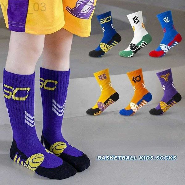 Kindersocken Kinder Basketballsocken Modetrend Mädchen Medium Tube Socken Jungen Sportsocken 6-16 Jahre alt Weiche schweißabsorbierende Kindersocken YQ240314