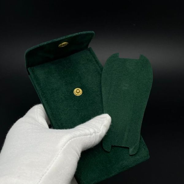 Borsa per orologio in super fibra di alta qualità per orologio singolo Rolex Imballaggio spesso marrone Confezione regalo per gioielli Nuovo orologio Proteggi borse verdi262t