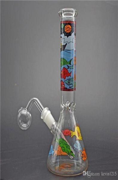 Hochwertige Glasbecher-Bong, einfache Dab-Rig-Bongs mit Eisfänger, dicker Becherboden, Shisha-Wasserpfeifen mit 14-mm-Glasölbrenner2042526