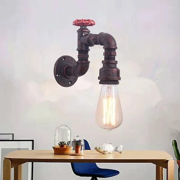 Lampada da parete 1 pz industriale tubo dell'acqua luce retrò loft bar caffetteria illuminazione a soffitto casa camera da letto ristorante arredamento