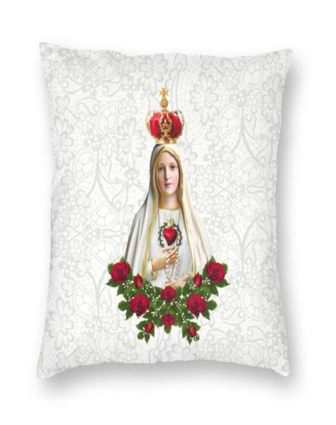 AlmofadaDecorativa Travesseiro Moda Nossa Senhora De Fátima Virgem Maria Capa de Almofada Sofá Decoração de Casa Portugal Rosário Católico Squar2579884