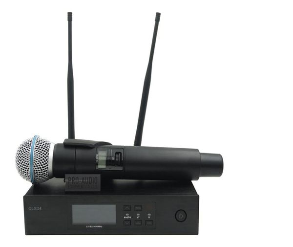 QLXD4 UHF Profissional Sistema de Microfone Sem Fio Com BETA58A QLX Transmissor Portátil Para Palco Ao Vivo Vocal Karaokê Speech4367138