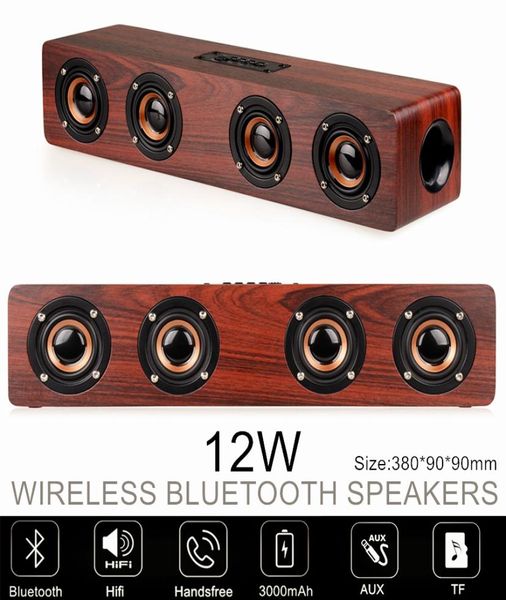 12W Wireless Wireless Bluetooth Saltero soundbar Speaker TV Home Theater Speaker con Bluetooth Aux TF per Smartphone HDTV TVBox Computer Tab6293959