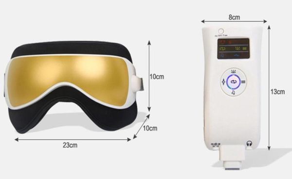 ABS Gustala Nuovo massaggiatore per occhi a pressione d'aria con MP3 6 funzioni Dissipa le borse per gli occhi Occhio magnetico per il riscaldamento a infrarossi lontani4404966