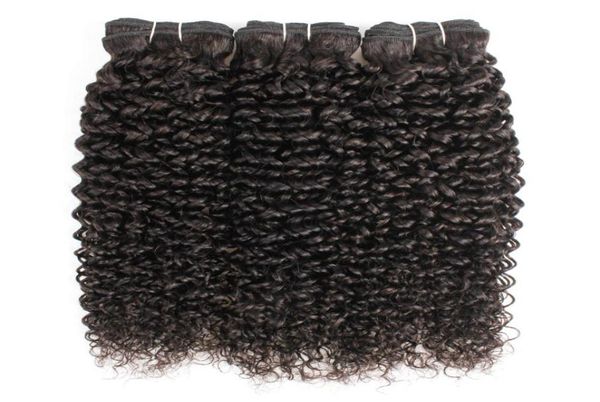 Natürliche Farbe 3 Bundles Jerry Curly Echthaarverlängerungen Afro-Stil Brasilianischer Peruanischer Malaysischer Indischer Remy Schuss4464836