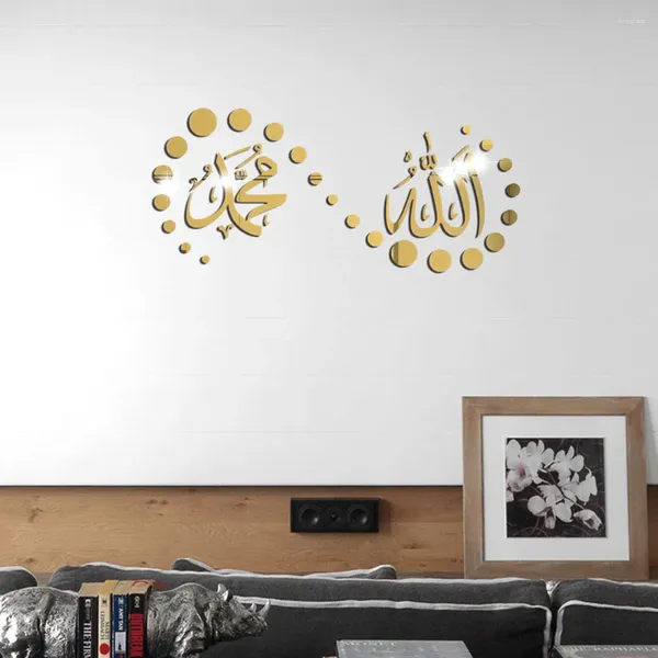 Wandaufkleber, arabische Spiegelkunst, muslimische islamische Aufkleber, abnehmbare DIY-Moschee-Tapete, Wandgemälde, Heimdekoration