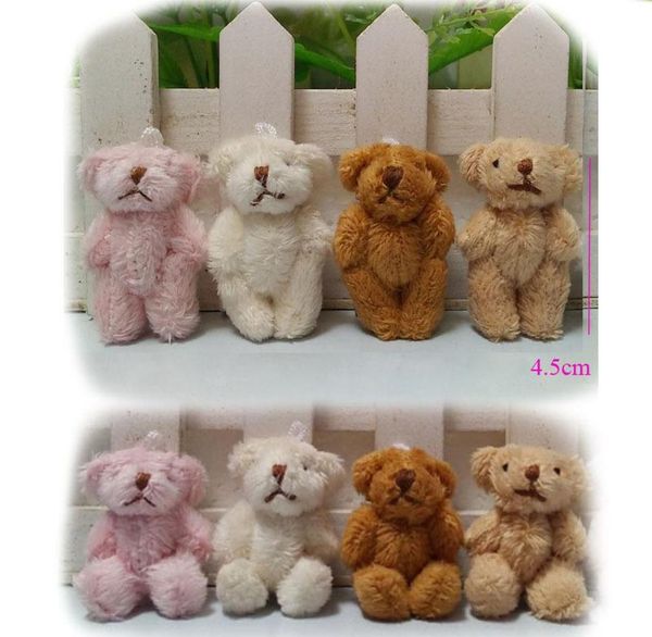 Hxltoystore 45cm Peluş Kawaii Mini Teddy Bear Küçük kolye eklem çıplak doldurulmuş oyuncaklar anahtar zinciri 9587758