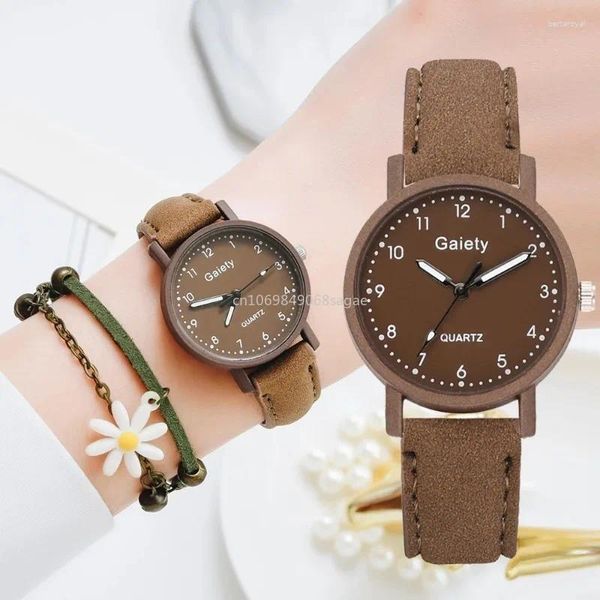Armbanduhren Uhr für Frauen Leuchtende arabische Zahlen Uhren fürstliche Quarz Luxus Damen Leder Relogio feminino