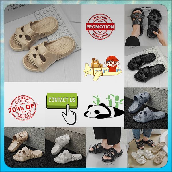 Designer casual plataforma esqueleto cabeça engraçado uma palavra arrastar chinelos verão sliders homens mulheres arco-íris slides sandálias sandálias macio grosso almofada nuvem gai