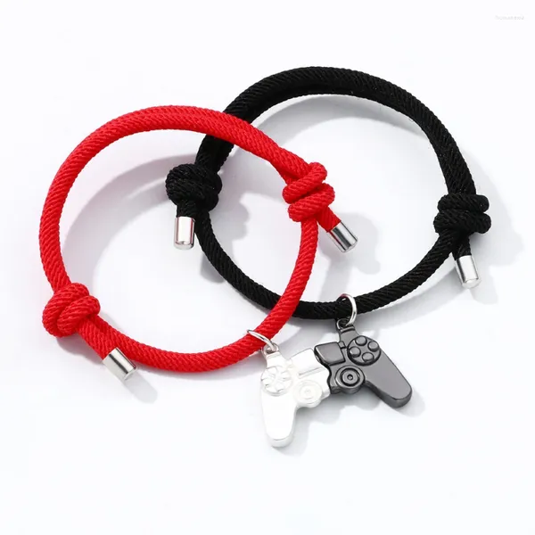 Charm Bracelets 2pcs/Set Manyetik Oyun Denetleyicisi Altın/Gümüş Renkli PS4 Konsolu Sevgililer Günü Hediyesi