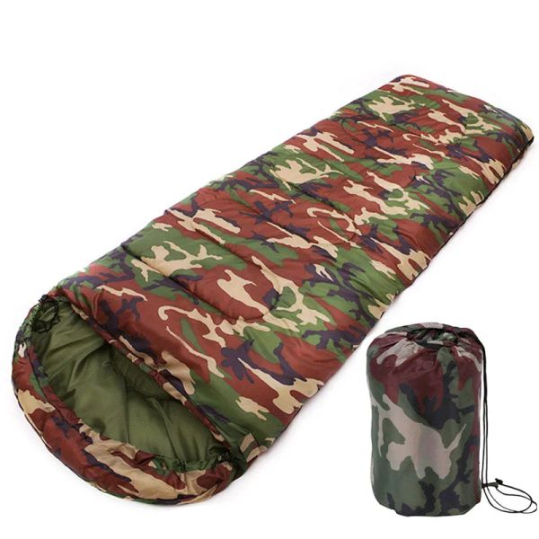 Engrenagem de algodão acampamento saco de dormir estilo envelope militar do exército camuflagem sacos de dormir ao ar livre quente viajar caminhadas saco de dormir xa380b