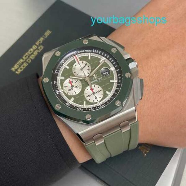 AP Highend-Uhr, Freizeituhr, Royal Oak Offshore-Serie, automatisch, mechanisch, Tauchen, wasserdicht, Keramik, Stahl, Gummiband, Datumsanzeige, Herrenuhr