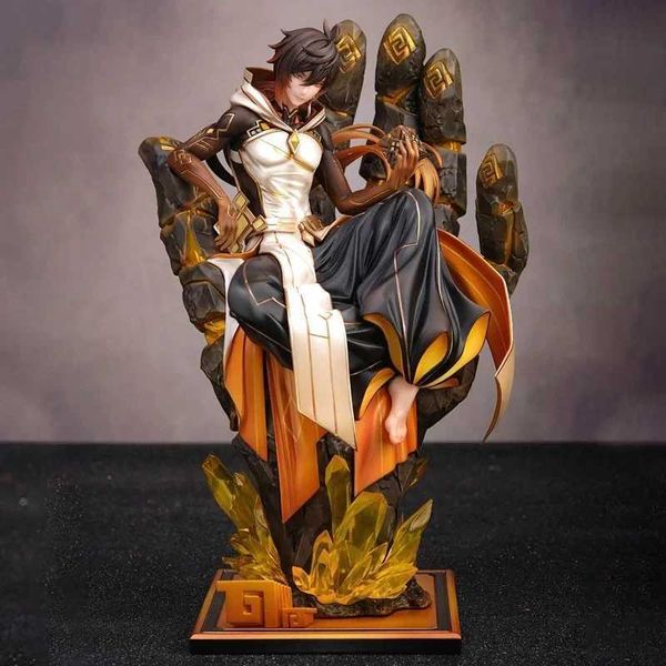 Bonecas genshin impacto figura zhongli 26cm pvc modelo coleção simulação estátua jogo ação estatueta boneca presente do feriado para crianças l2403