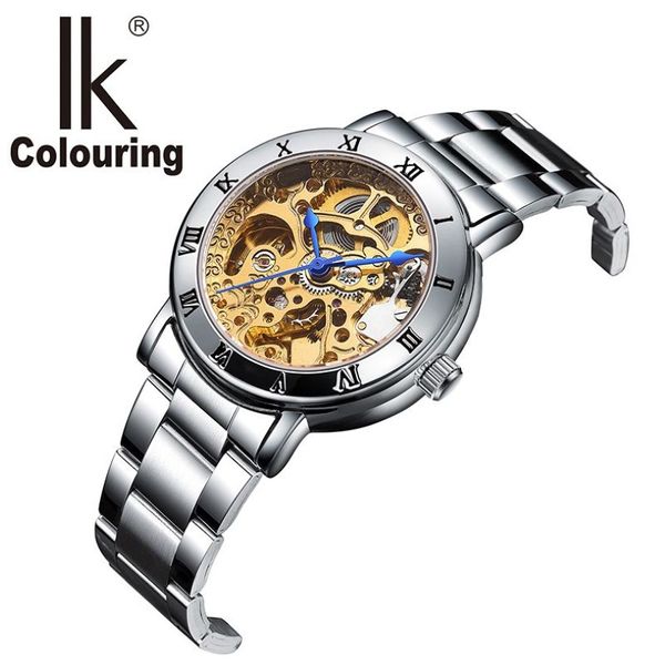 IK 2019 Neue Mode Automatische Mechanische Frauen Uhr Hohl Skeleton Voller Stahl OL Dame Uhr Frauen Montre femme Orologio Donna243w