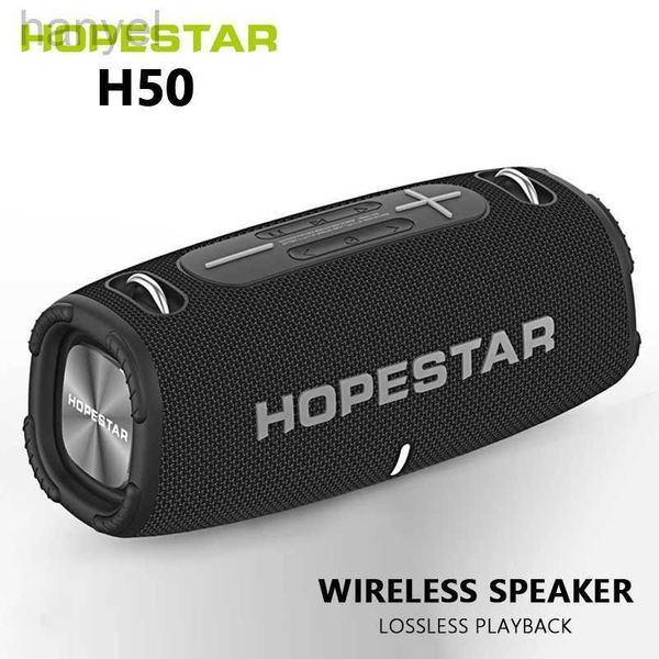 Alto-falantes portáteis HOPESTAR H50 Alto-falantes Bluetooth portáteis sem fio de alta potência Big Drum Strap Outdoor Super Bass TWS Powerful Party caixa de som 240314