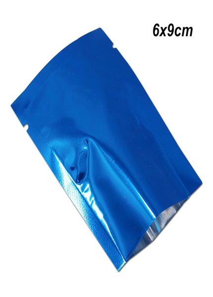 6x9cm Azul Folha de Alumínio Embalagem a Vácuo Sacos de Armazenamento de Alimentos Top Aberto Selável por Calor Folha Mylar Vácuo Grau Alimentício Selo Térmico Packi7657327