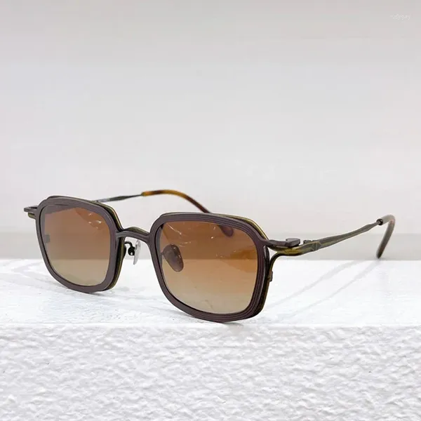 Óculos de sol arlt5968 quadrado titânio clipe uv400 luz designer marca estilo japonês homens e mulheres óculos de alto nível