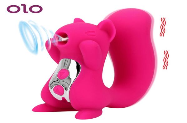 OLO Mamilo Otário Língua Vibrador Clitóris Lambendo Estimulador Esquilo Esculpir Vibração Chupando Vibrador Vibrador Brinquedo Sexual para Mulheres T5399816