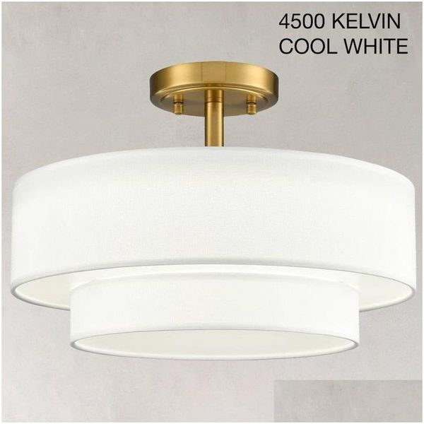 Luzes de teto Bodrum Modern LED Sala de estar Drum Shade Drop Delivery Iluminação Interior Dhq1u