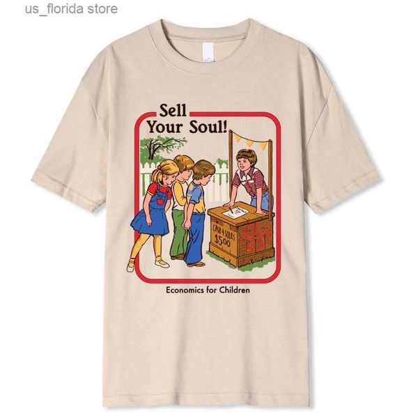 Herren T-Shirts Horror Comic Serie Verkaufen Sie Ihre Seelenwirtschaft für Kinder Männer T-Shirts Mode T-Shirts Lose Baumwolle T Kleidung Strt T-Shirt Y240321