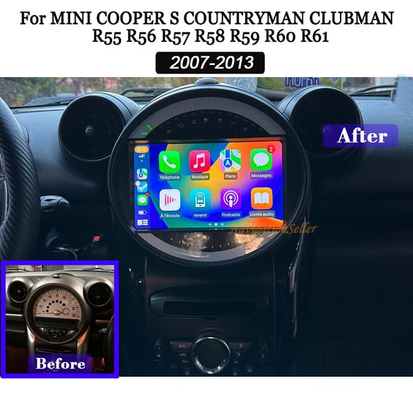 Autoradio Gps para MINI Cooper Countryman Clubman 2007-2013 Atualização de tela de navegação estéreo multimídia sem fio CarPlay Android Auto Waze Youtube carro dvd Spotify