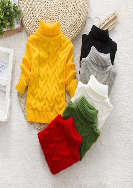 Menoea 18 Jahre Winter Junge Mädchen Dick Kind Gestrickte Bodenbildung Langarm Rollkragen Shirts Hoher Kragen Pullover Kleinkind Pullover LJ22696755