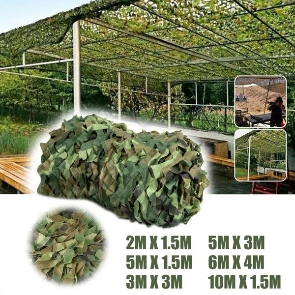 Abrigos Yeahmart 3Mx5M / 4Mx6M Caça Militar Camuflagem Nets Woodland Treinamento do Exército Camo Netting Car Covers Shade Camping Sun Shelter