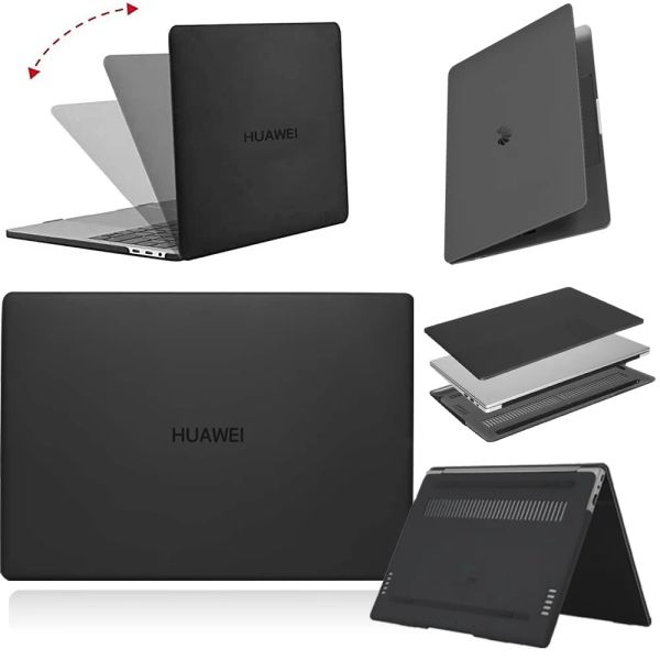 Casos Laptop Matte Caso para Huawei Matebook D14 D15/13/14/Matebook x Pro/X 2020/Magicbook 14/15/pro 16,1/x 14/x 15 preto hard shell