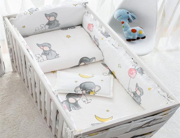 69 pezzi elefante set biancheria da letto per bambini in cotone arredamento camera da letto neonata ragazzo culla biancheria da letto paracolpi 120x60120x70 cm 2205267558888