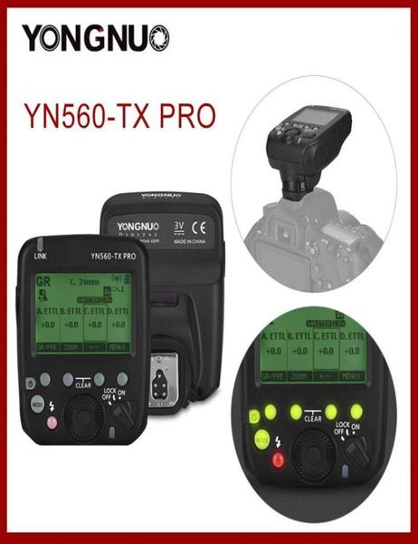 Lampeggia YONGNUO YN560TX PRO Trasmettitore Wireless per fotocamera YN862 YN968 YN200 YN560 Speedlite TX 24G Flash Trigger11030167