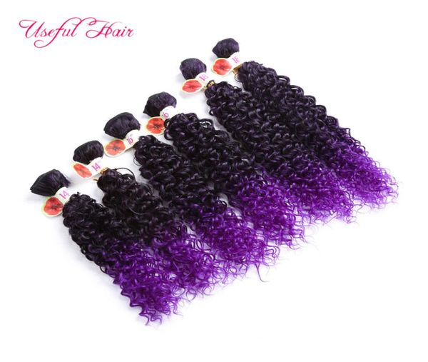 Lockenhaar WEFT tiefe Welle neue JC Kunsthaarfarbe 27 Jerry Curl Extensions lila Häkelzöpfe Kunsthaar webt who5058892