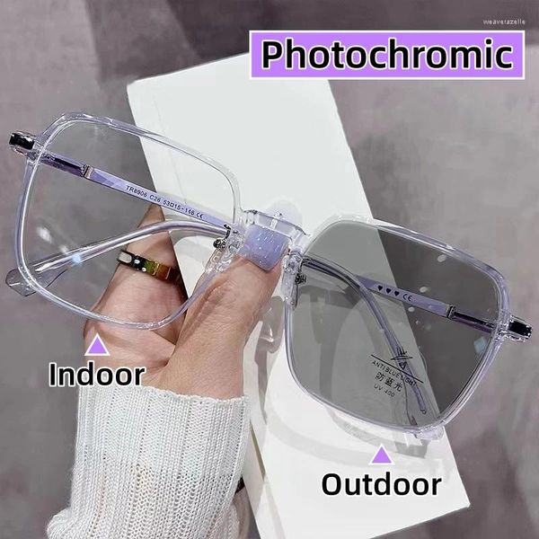 Sonnenbrille Mode Quadratischen Rahmen Farbwechsel Brillen Intelligente Pochrome Männer Frauen Outdoor UV400 Sonnenschutz Brillen