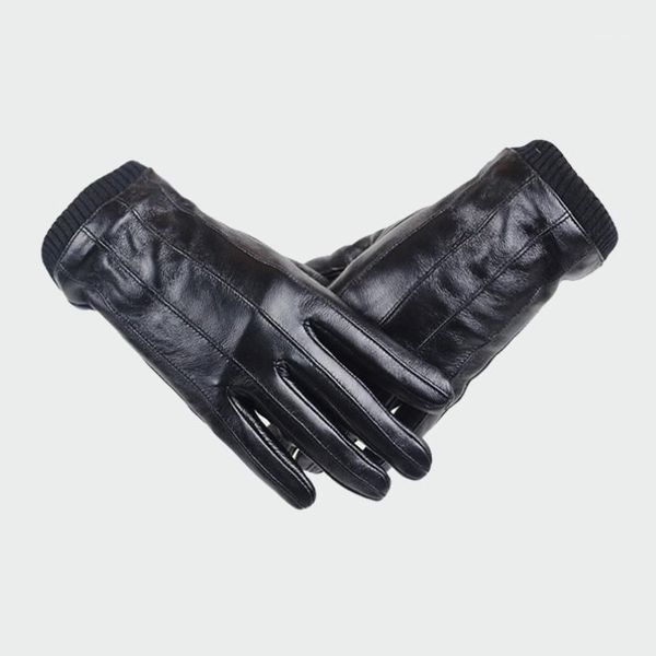 Herren Top Echte Schaffell Handschuhe Winter Outdoor Plus Samt Warme Männer Handschuhe Touchscreen Elastische Handgelenk Fahren Reiten ML01211936