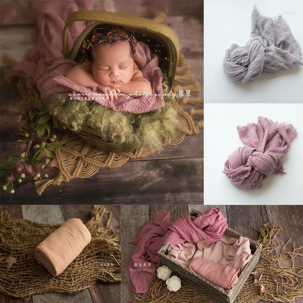 Decken Born Pography Requisiten Flokati Girl Wrap Swaddle Cocoon Backdr für Säuglingskörbe Füllstoffe Baby Po Zubehör Studio